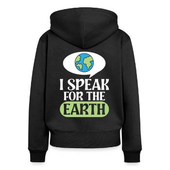 Environmental Activism Speak For The Earth Environmental Protection - Women's Premium Organic Zip Hoodie - black - Back - Julia (174cm)