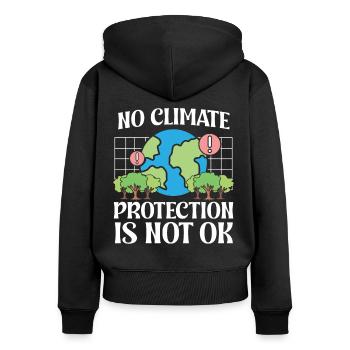 Activisme environnemental Pas de protection du climat Pas ok Terre - Sweat à capuche zippé Premium bio Femme - noir - Dos - Julia (174cm)