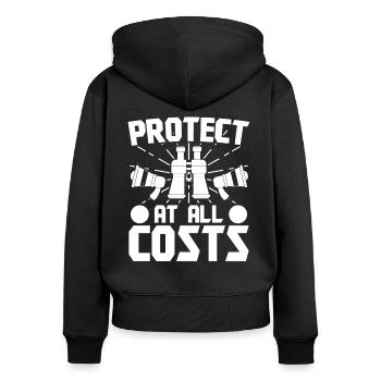 Lifeguard Protect At All Costs Lifeguard - Women's Premium Organic Zip Hoodie - black - Back - Julia (174cm)