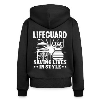 Sauveteur Sauveteur Sauveteur de style Saving Lives - Sweat à capuche zippé Premium bio Femme - noir - Dos - Julia (174cm)
