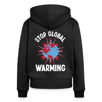 Environmental Activism, Stop Global Warming, Environmental Protection - Women's Premium Organic Zip Hoodie - black - Back - Julia (174cm)