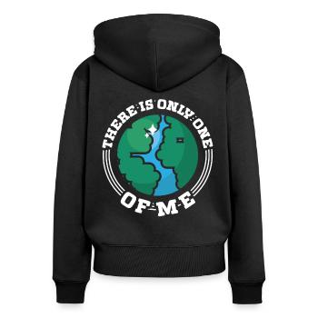 Activisme environnemental Un seul de moi Protection de l’environnement Terre - Sweat à capuche zippé Premium bio Femme - noir - Dos - Julia (174cm)