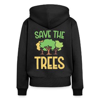 Umweltaktivismus Save The Trees Umweltschutz Erde - Frauen Premium Bio Zip Hoodie - Schwarz - Hinten - Julia (174cm)