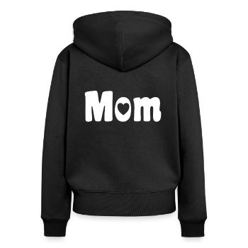 Maman Maman Maman Cadeau - Sweat à capuche zippé Premium bio Femme - noir - Dos - Julia (174cm)