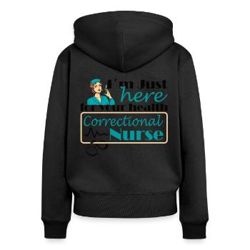 Prison nurse - Women's Premium Organic Zip Hoodie - black - Back - Julia (174cm)