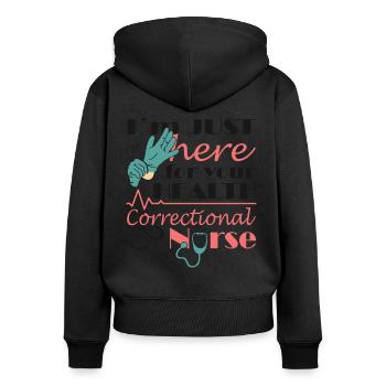 Prison nurse - Women's Premium Organic Zip Hoodie - black - Back - Julia (174cm)
