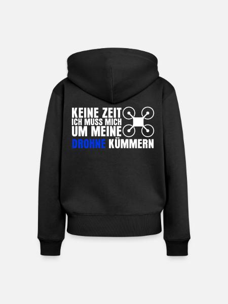 Drohne Quadrocopter Quadcopter - Frauen Premium Bio Zip Hoodie - Schwarz