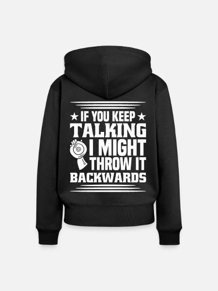 Diskuswurf Diskuswerfer Leichtathletik Diskus - Frauen Premium Bio Zip Hoodie - Schwarz