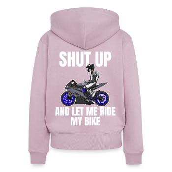 Motorcycle Lifestyle / Motorrad / Motorräder biker - Frauen Premium Bio Zip Hoodie - Altrosa - Hinten - Julia (174cm)