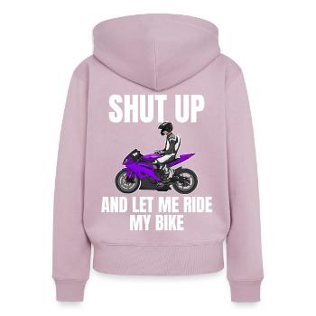 Motorcycle Lifestyle / Motorrad / Motorräder biker - Frauen Premium Bio Zip Hoodie - Altrosa - Hinten - Julia (174cm)