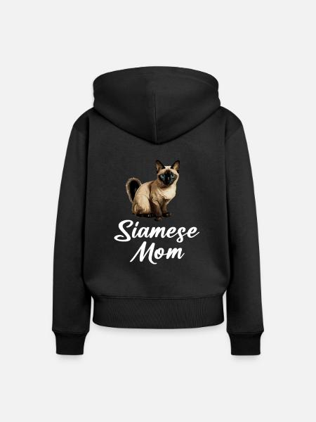 siamese cat - Frauen Premium Bio Zip Hoodie - Schwarz