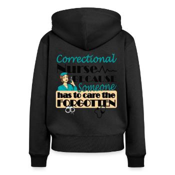 Prison Nurse - Women's Premium Organic Zip Hoodie - black - Back - Julia (174cm)