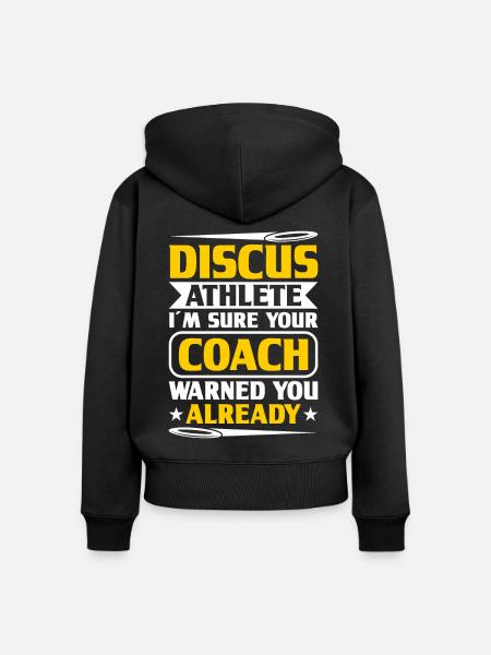 Diskuswurf Diskuswerfer Leichtathletik Diskus - Frauen Premium Bio Zip Hoodie - Schwarz