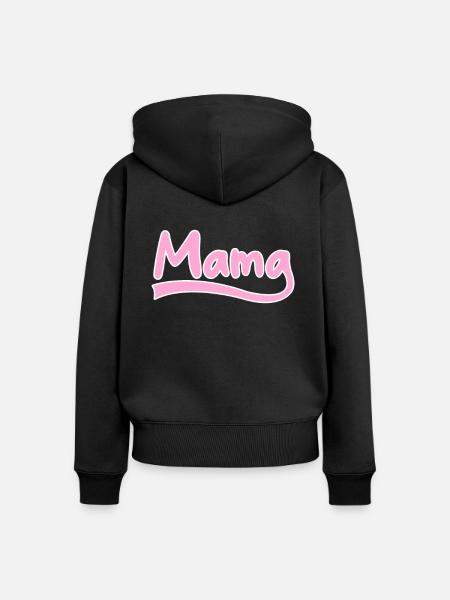Mama Schriftzug - Frauen Premium Bio Zip Hoodie - Schwarz