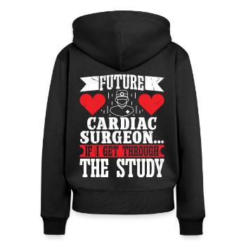 Herzchirurg Future Cardiac Surgeon Herzchirurgie - Frauen Premium Bio Zip Hoodie - Schwarz - Hinten - Julia (174cm)