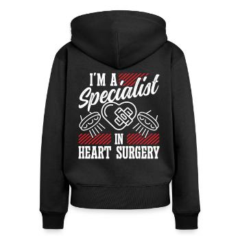 Cardiac Surgeon Specialist Heart Surgery Cardiac Surgery - Women's Premium Organic Zip Hoodie - black - Back - Julia (174cm)