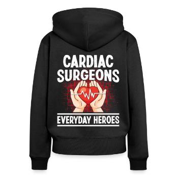 Cardiac Surgeon Everyday Heroes Cardiac Surgery Surgeon - Women's Premium Organic Zip Hoodie - black - Back - Julia (174cm)