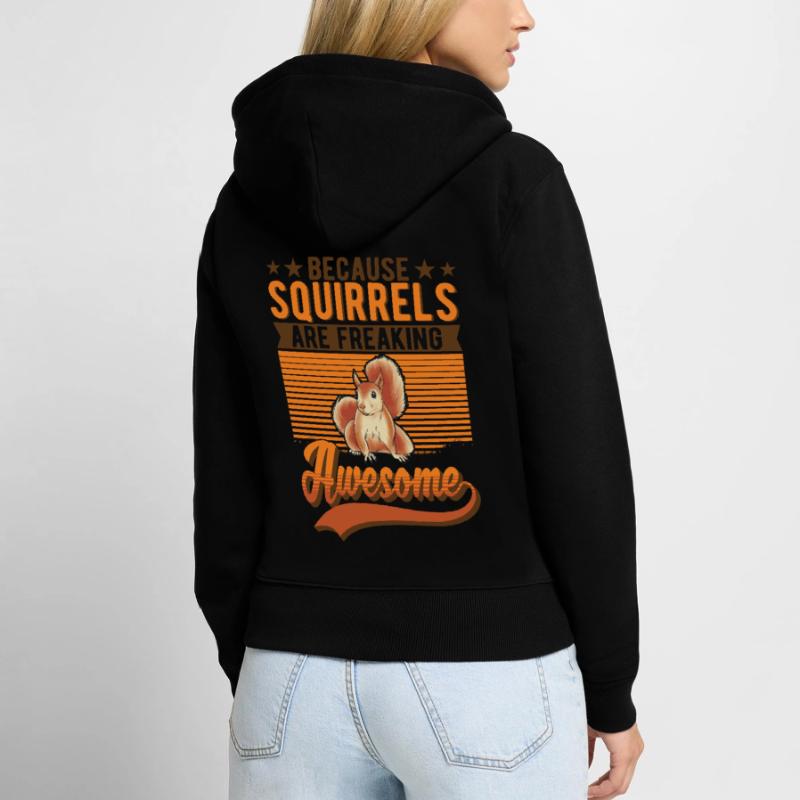 Squirrel Gift Squirrel Grey Squirrel Women's Premium Organic Zip Hoodie