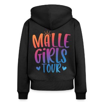 Malle Girls Tour - Frauen Premium Bio Zip Hoodie - Schwarz - Hinten - Julia (174cm)