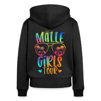 Malle Girls Tour - Frauen Premium Bio Zip Hoodie - Schwarz - Hinten - Julia (174cm)