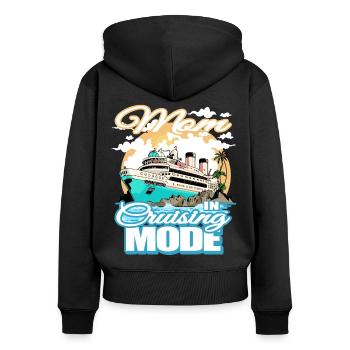 Mom in driving mode - holiday family - Women's Premium Organic Zip Hoodie - black - Back - Julia (174cm)