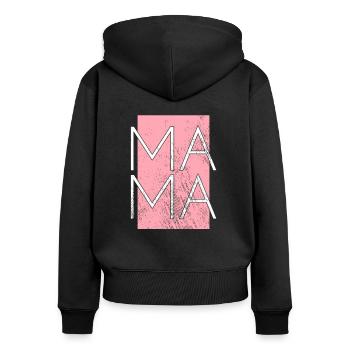 Maman - Sweat à capuche zippé Premium bio Femme - noir - Dos - Julia (174cm)