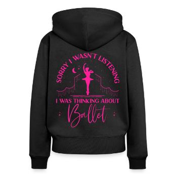 Ballet Dancer Dance Girl Ballerina - Frauen Premium Bio Zip Hoodie - Schwarz - Hinten - Julia (174cm)