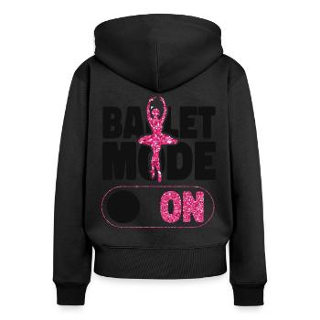 Ballet Dancer Dance Girl Ballerina - Frauen Premium Bio Zip Hoodie - Schwarz - Hinten - Julia (174cm)