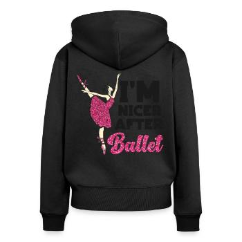Ballet Dancer Dance Girl Ballerina - Frauen Premium Bio Zip Hoodie - Schwarz - Hinten - Julia (174cm)