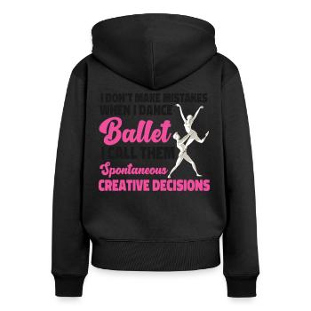 Ballet Danseuse Danse Ballerine - Sweat à capuche zippé Premium bio Femme - noir - Dos - Julia (174cm)