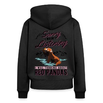 Red Panda Gift Cat Bear Red Panda - Women's Premium Organic Zip Hoodie - black - Back - Julia (174cm)