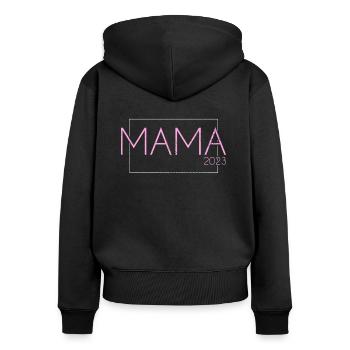 Mama 2023 - Frauen Premium Bio Zip Hoodie - Schwarz - Hinten - Julia (174cm)
