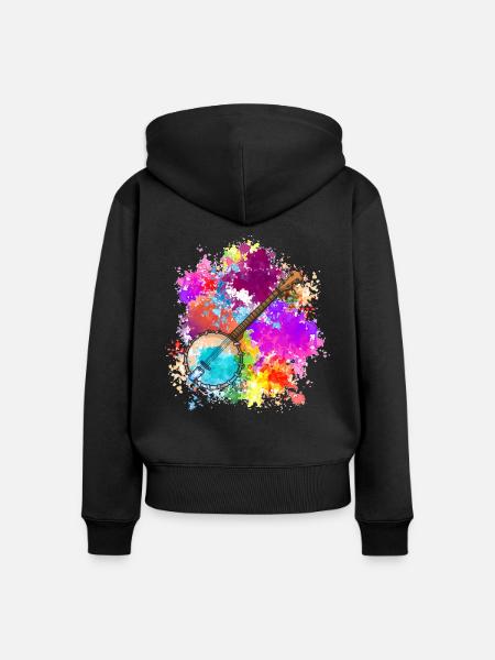 Banjo - Frauen Premium Bio Zip Hoodie - Schwarz