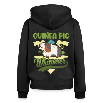 Guinea pig whisperer - Women's Premium Organic Zip Hoodie - black - Back - Julia (174cm)