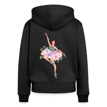 Ballet Dancer Dance Girl Ballerina - Frauen Premium Bio Zip Hoodie - Schwarz - Hinten - Julia (174cm)