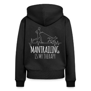 Mantrailing Therapy Mantrailer Dogs - Women's Premium Organic Zip Hoodie - black - Back - Julia (174cm)