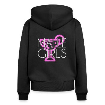 Malle filles - Sweat à capuche zippé Premium bio Femme - noir - Dos - Julia (174cm)