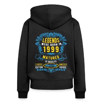 Legenden wurden 1999 Geboren Geburtstag - Frauen Premium Bio Zip Hoodie - Schwarz - Hinten - Julia (174cm)