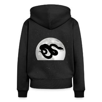Serpent de maïs Moon Serpent de maïs - Sweat à capuche zippé Premium bio Femme - noir - Dos - Julia (174cm)