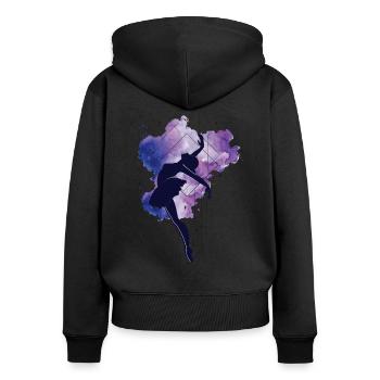 Ballet Dancer Dance Girl Ballerina - Frauen Premium Bio Zip Hoodie - Schwarz - Hinten - Julia (174cm)