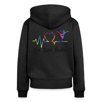 Ballet Danseuse Danse Ballerine - Sweat à capuche zippé Premium bio Femme - noir - Dos - Julia (174cm)