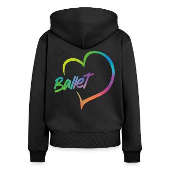 Ballet Danseuse Danse Ballerine - Sweat à capuche zippé Premium bio Femme - noir - Dos - Julia (174cm)