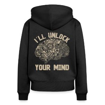 Brain Surgeon I ́ll Unlock Your Mind Neurosurgeon - Women's Premium Organic Zip Hoodie - black - Back - Julia (174cm)