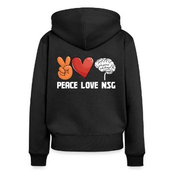 Brain Surgeon Peace Love NSG Neurosurgeon Surgeon - Women's Premium Organic Zip Hoodie - black - Back - Julia (174cm)