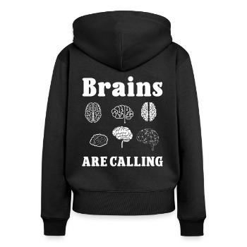 Chirurgien du cerveau Les cerveaux appellent un neurochirurgien - Sweat à capuche zippé Premium bio Femme - noir - Dos - Julia (174cm)