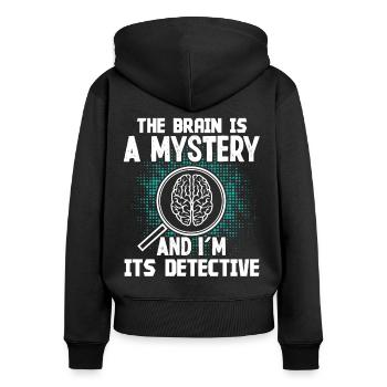 Chirurgien du cerveau Détective du cerveau Neurochirurgien Chirurgien - Sweat à capuche zippé Premium bio Femme - noir - Dos - Julia (174cm)