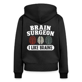 Chirurgien du cerveau comme chirurgie du cerveau - Sweat à capuche zippé Premium bio Femme - noir - Dos - Julia (174cm)