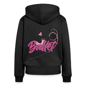 Ballet Dancer Dance Girl Ballerina - Frauen Premium Bio Zip Hoodie - Schwarz - Hinten - Julia (174cm)