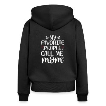 Meilleure maman drôle fête des mères femme maman - Sweat à capuche zippé Premium bio Femme - noir - Dos - Julia (174cm)