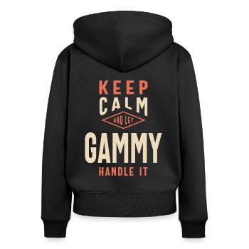 Gammy Power - Design for Moms and Grandmas - Women's Premium Organic Zip Hoodie - black - Back - Julia (174cm)